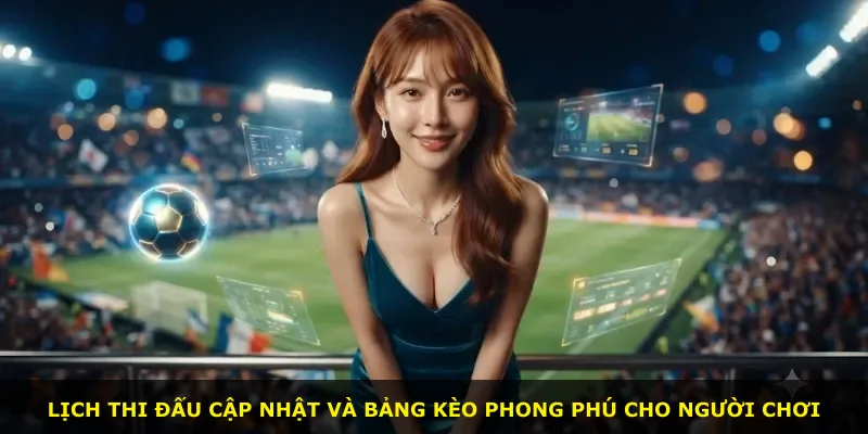 Lịch thi đấu cập nhật và bảng kèo phong phú cho người chơi