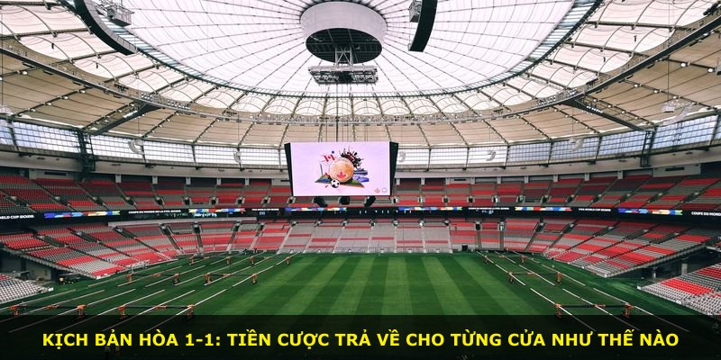 Kịch bản hòa 1-1: Tiền cược trả về cho từng cửa như thế nào